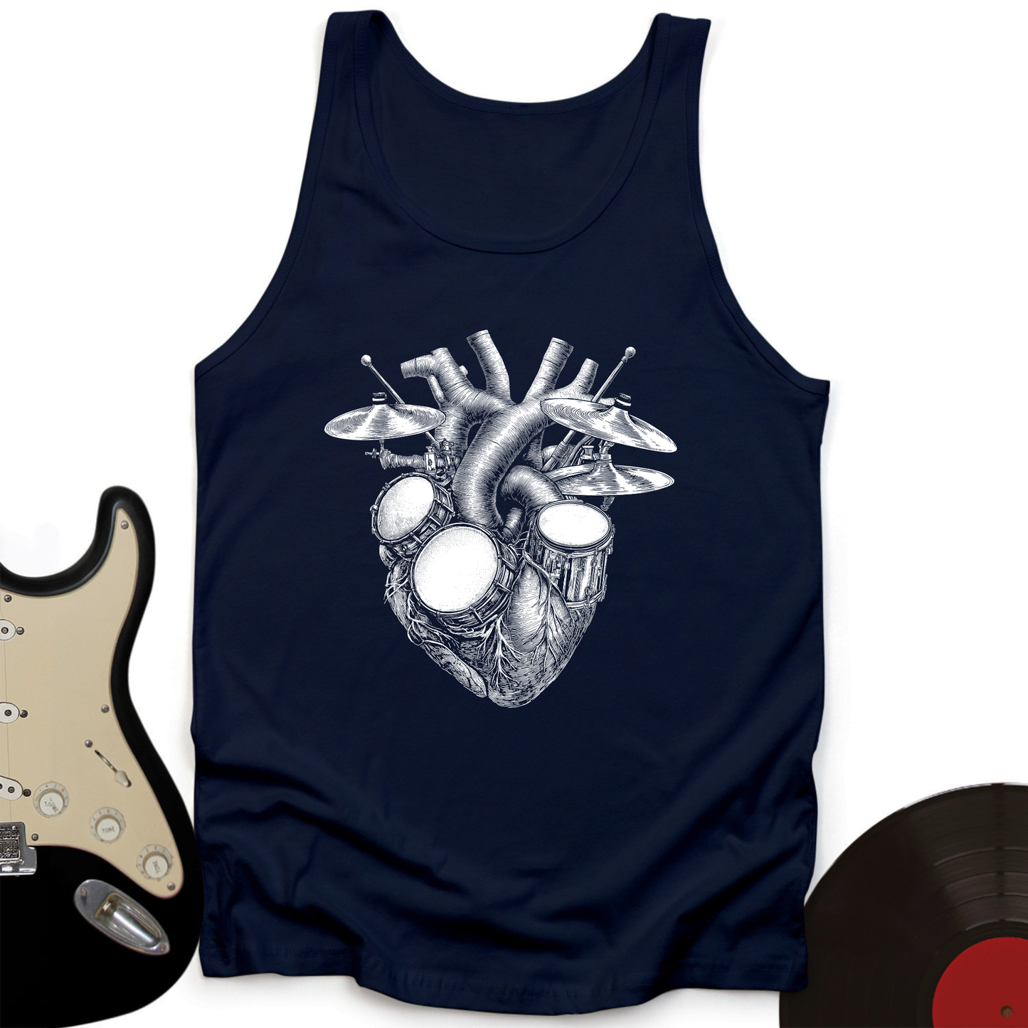 Drums Heart Unisex Tank Top