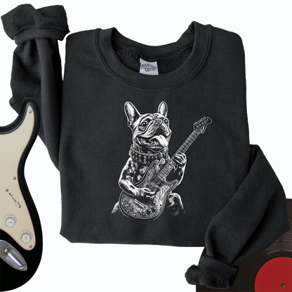 French Bulldog Guitar Crewneck