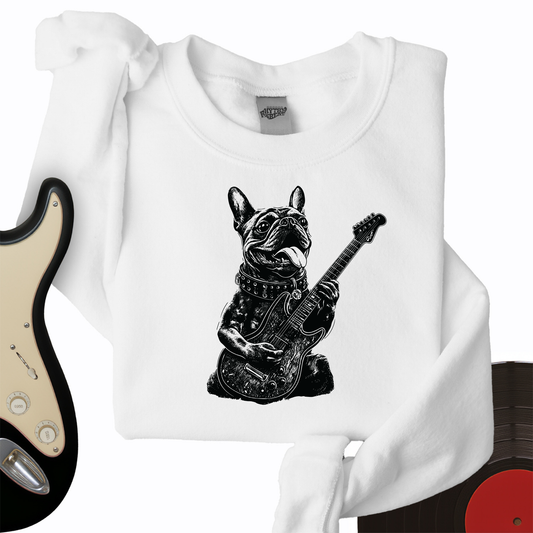 French Bulldog Guitar Crewneck
