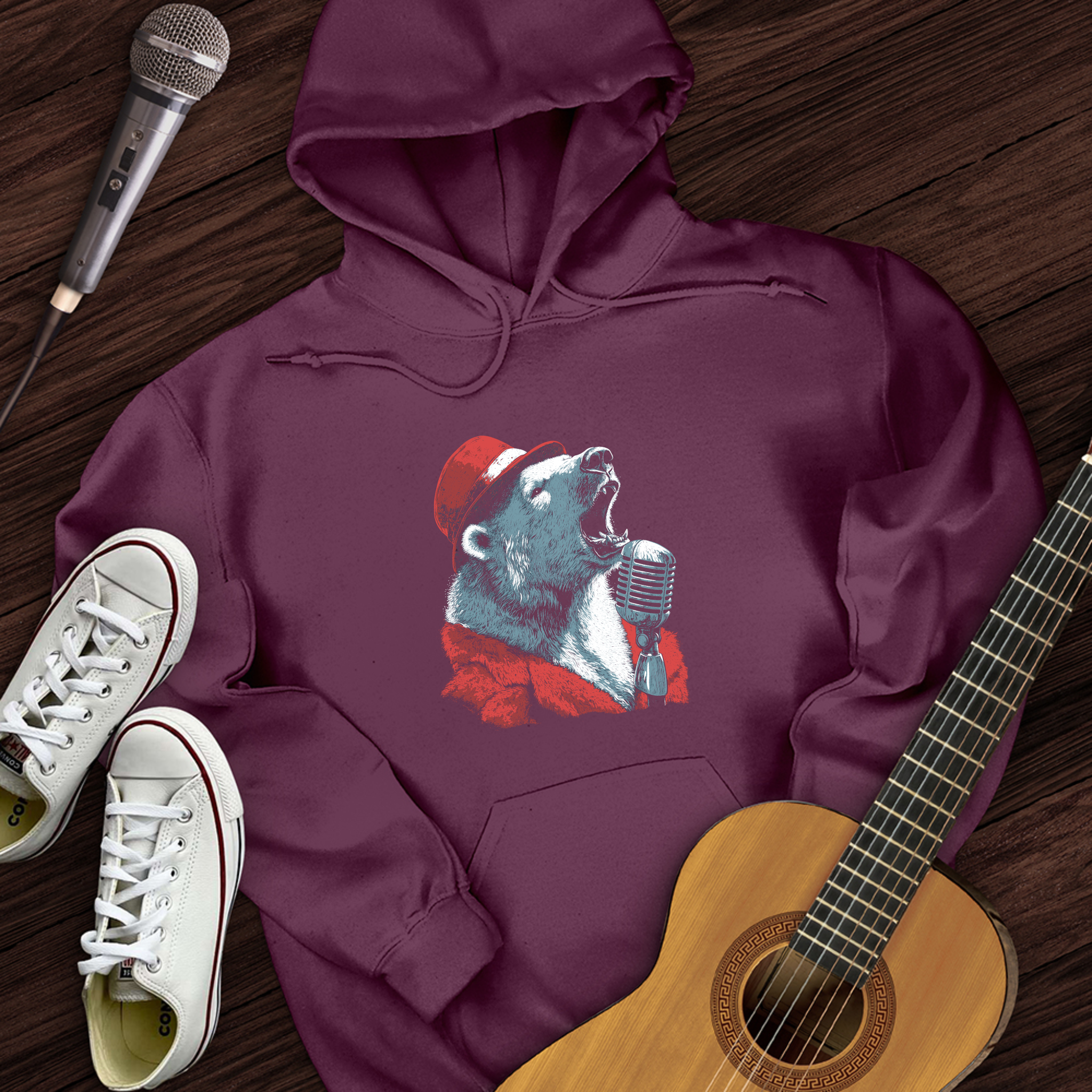 Polar Bear Microphone Hoodie
