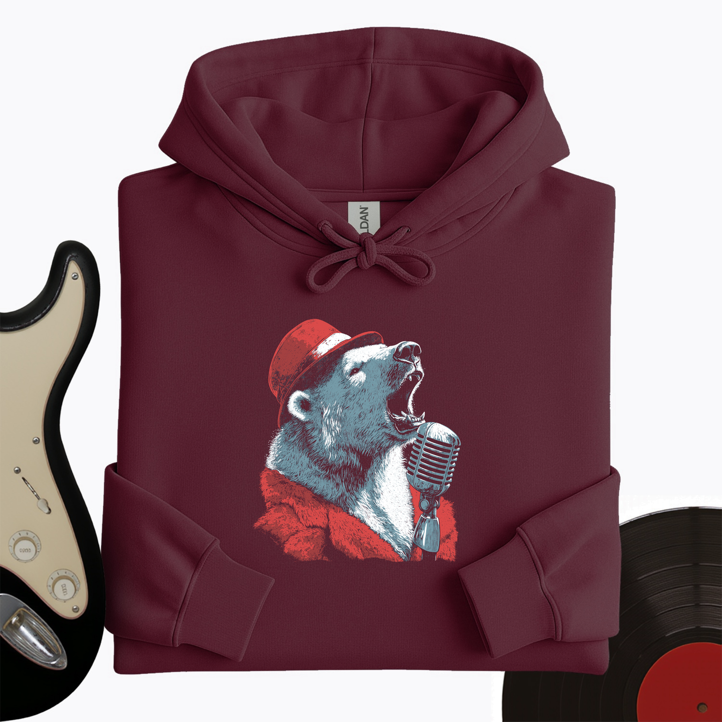 Polar Bear Microphone Hoodie