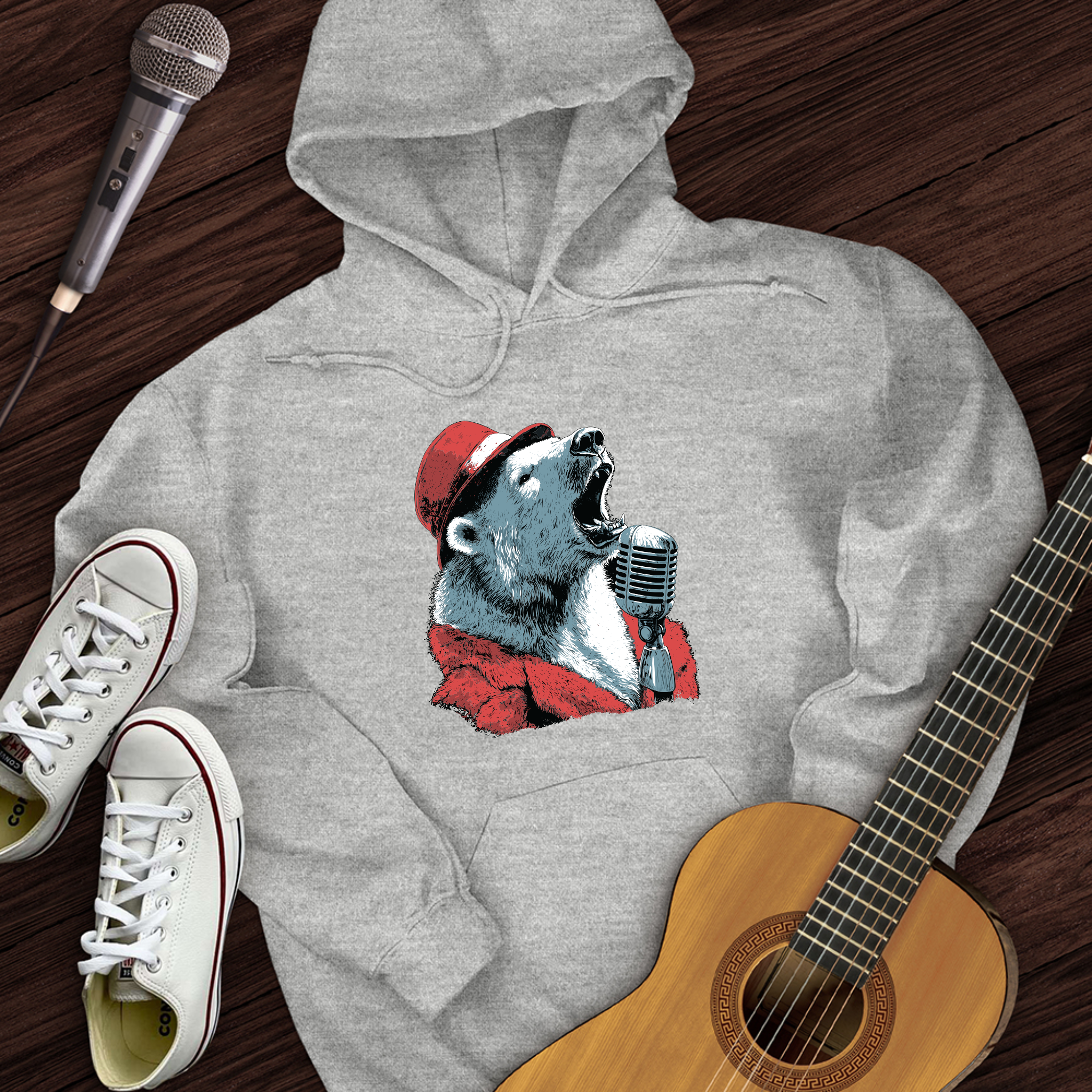 Polar Bear Microphone Hoodie