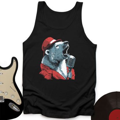 Polar Bear Microphone Unisex Tank Top