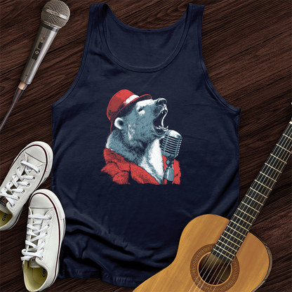 Polar Bear Microphone Unisex Tank Top