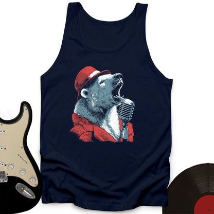 Polar Bear Microphone Unisex Tank Top