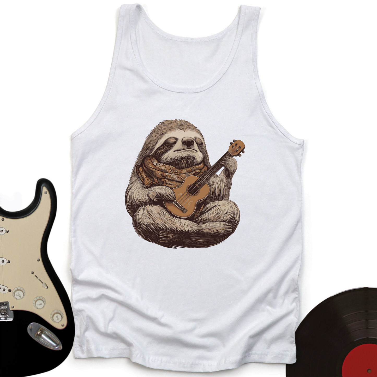 Sloth Ukulele Unisex Tank Top