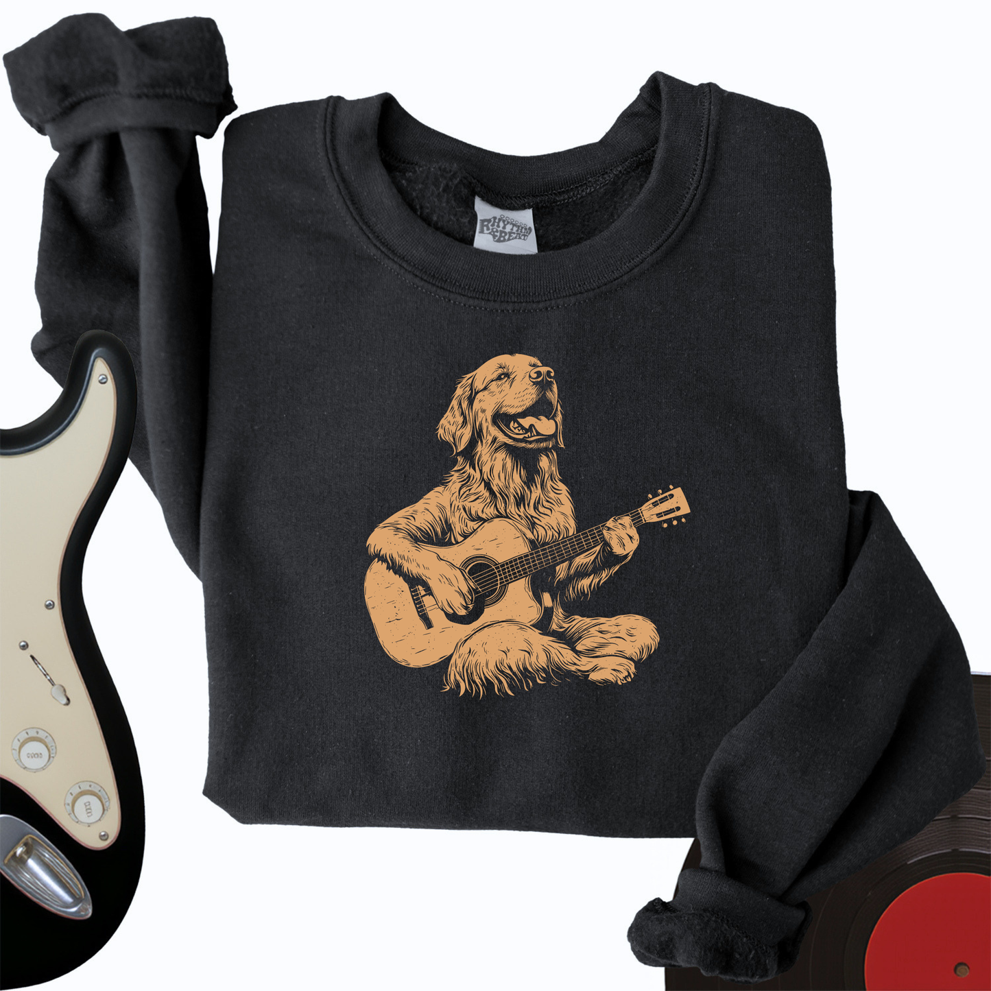 Golden Retriever Guitar Crewneck