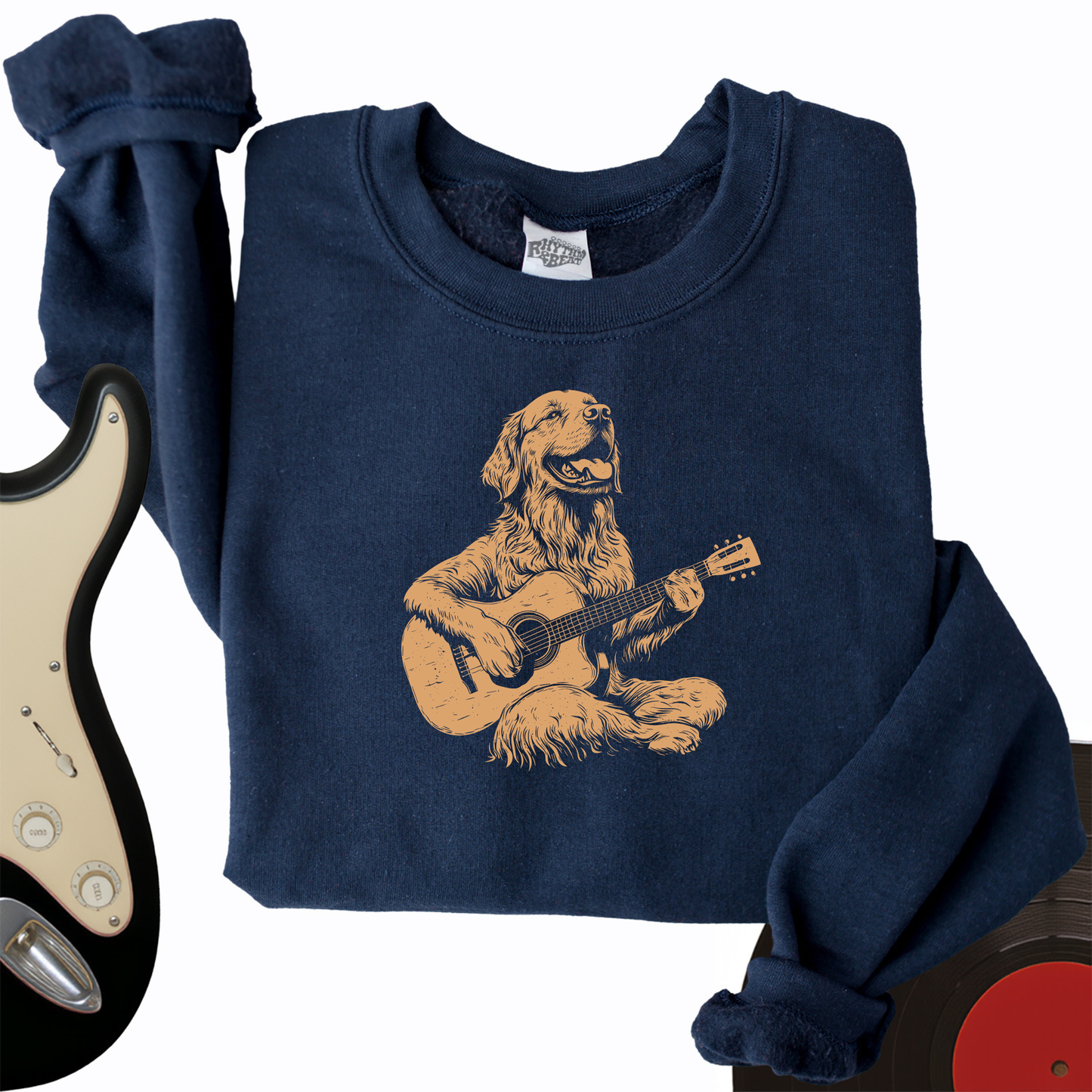 Golden Retriever Guitar Crewneck