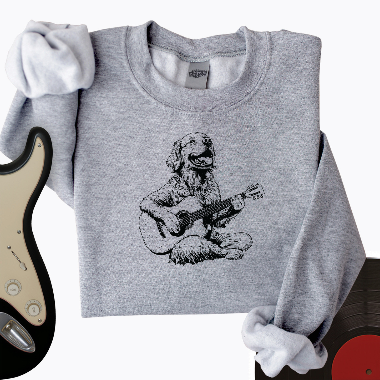 Golden Retriever Guitar Crewneck
