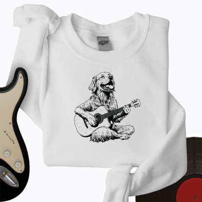 Golden Retriever Guitar Crewneck