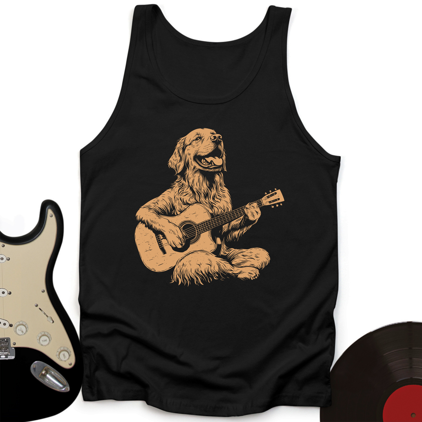 Golden Retriever Guitar Unisex Tank Top