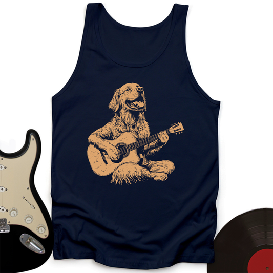 Golden Retriever Guitar Unisex Tank Top