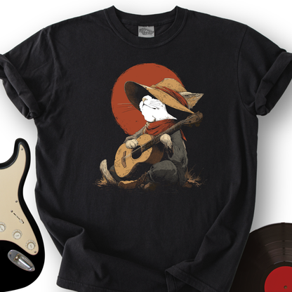 Peaceful Cat Acoustic Guitar T-Shirt