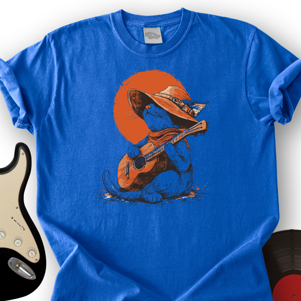 Peaceful Cat Acoustic Guitar T-Shirt