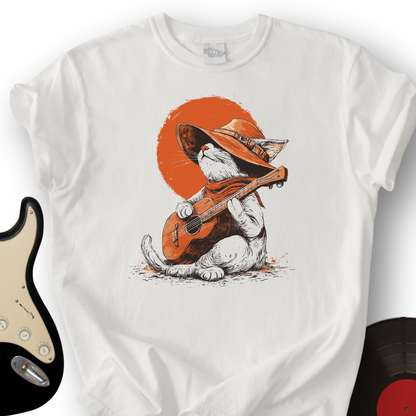 Peaceful Cat Acoustic Guitar T-Shirt