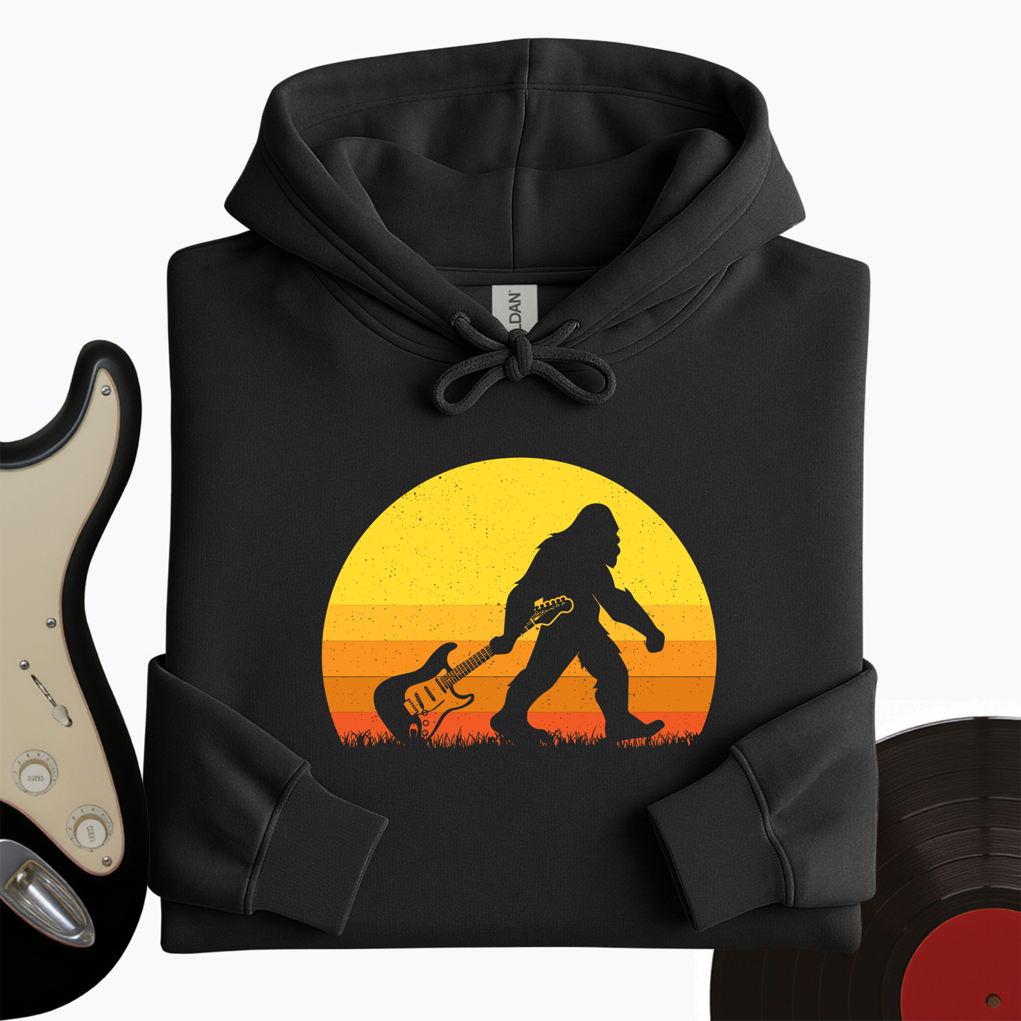 Bigfoot Dragging Guitar Hoodie
