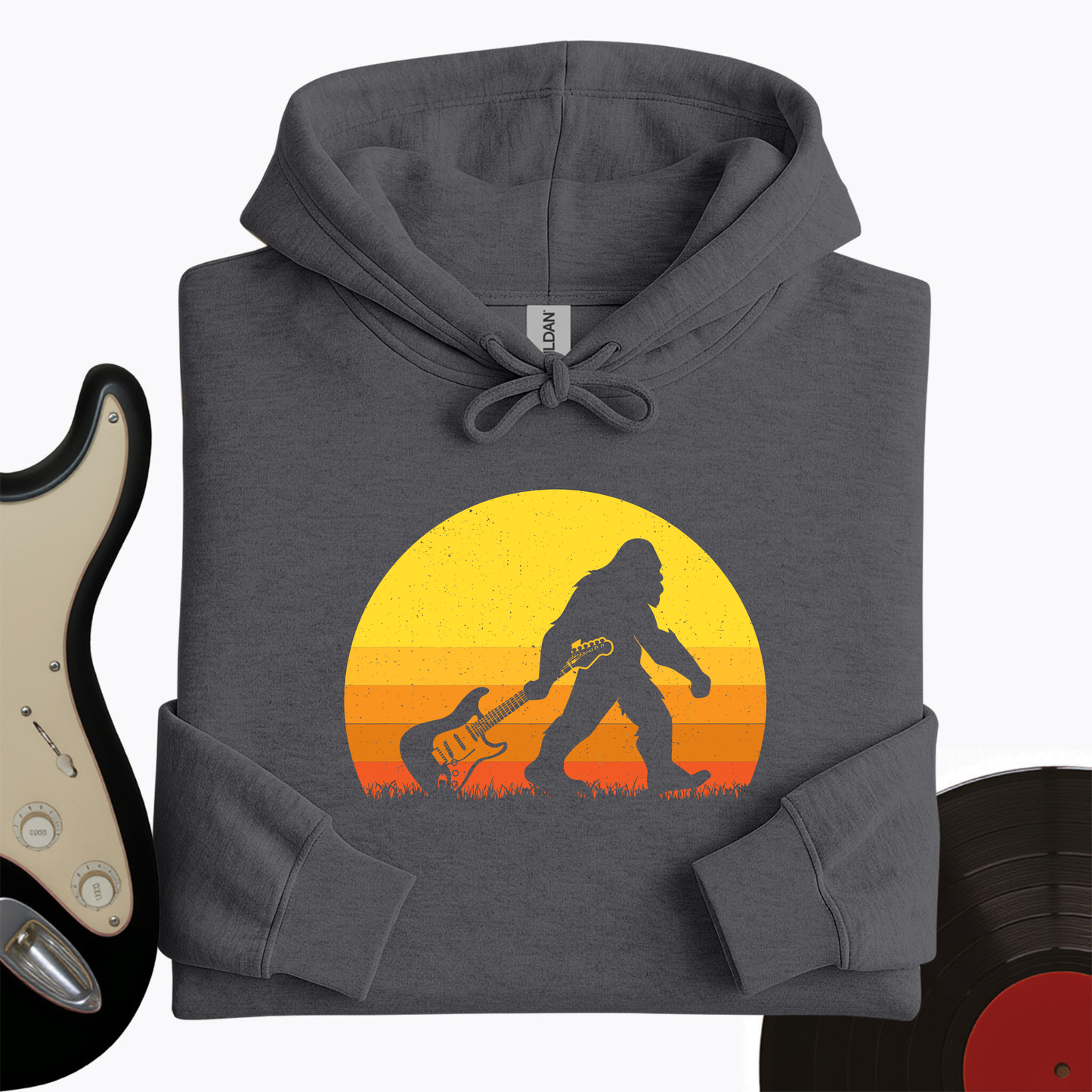 Bigfoot Dragging Guitar Hoodie