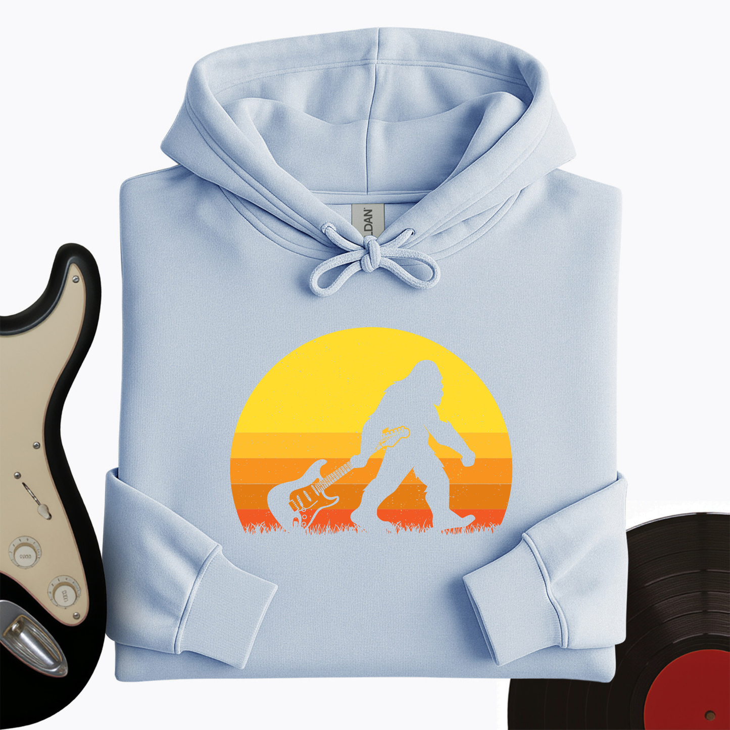 Bigfoot Dragging Guitar Hoodie