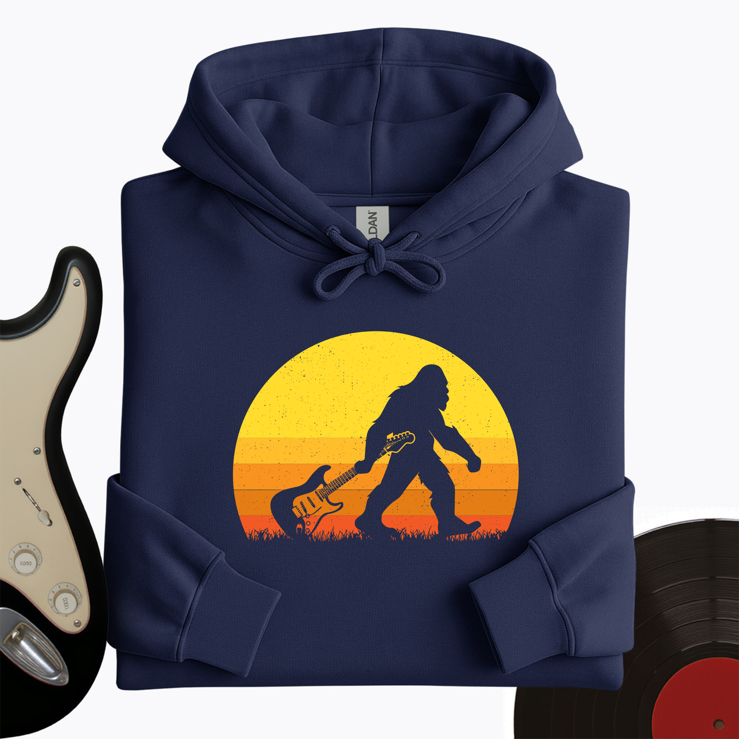 Bigfoot Dragging Guitar Hoodie