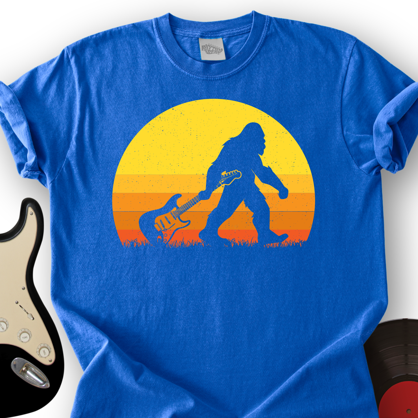 Bigfoot Dragging Guitar T-Shirt