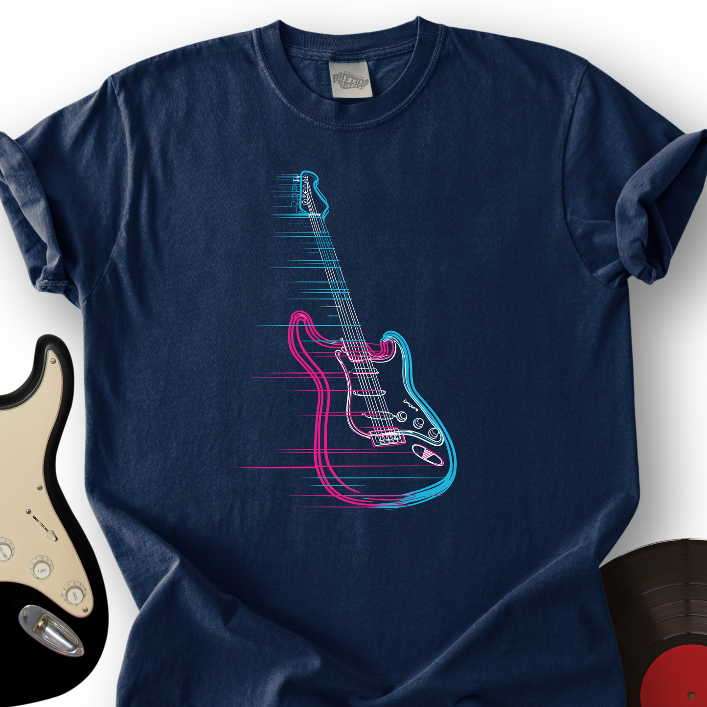 Synthwave Neon Guitar T-Shirt