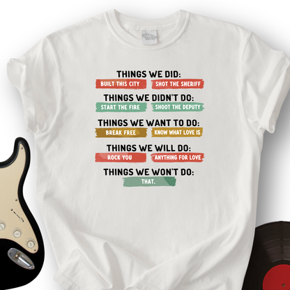 Musical Checklist T-Shirt