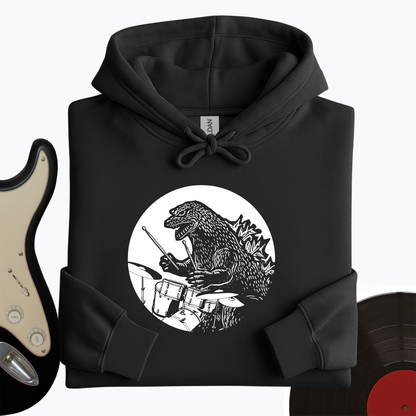 Dino Playing Drums Hoodie