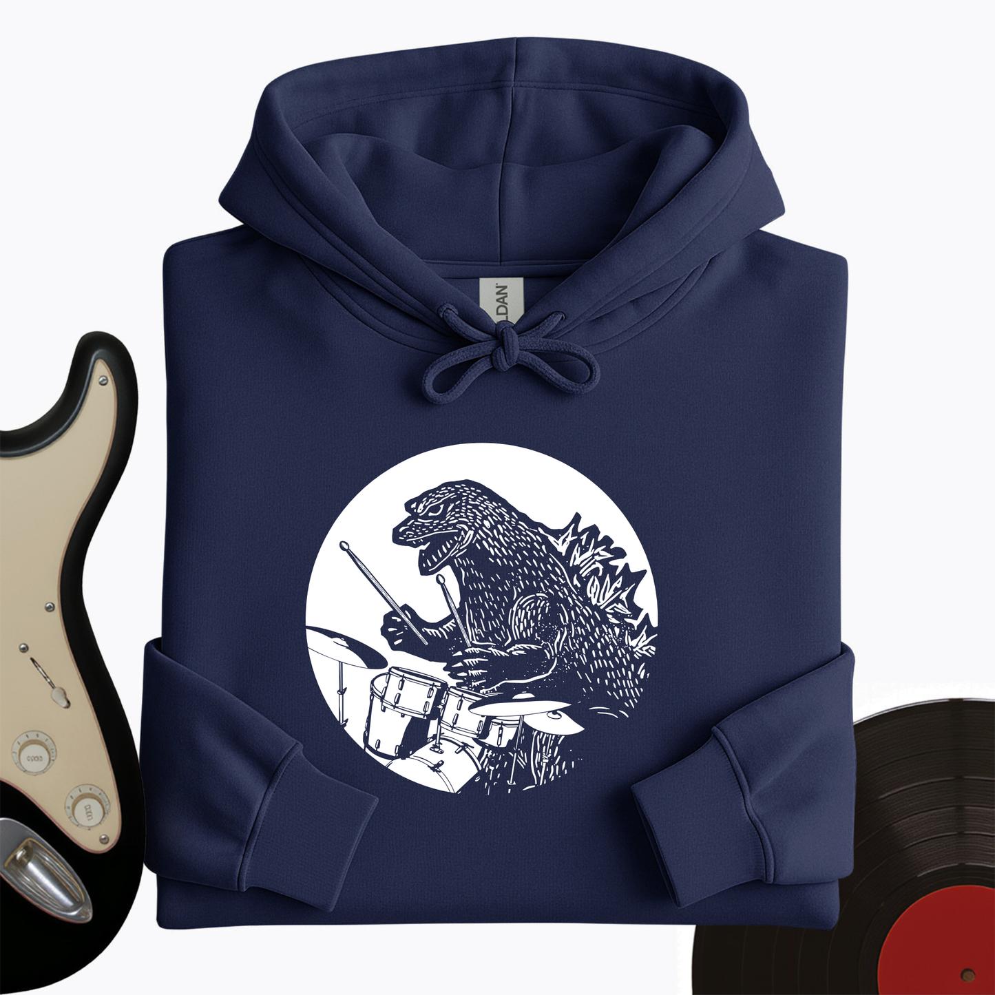 Dino Playing Drums Hoodie