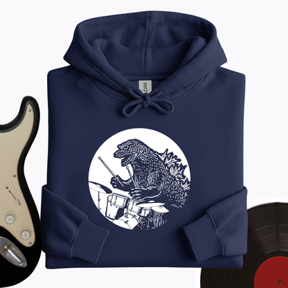 Dino Playing Drums Hoodie