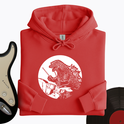 Dino Playing Drums Hoodie