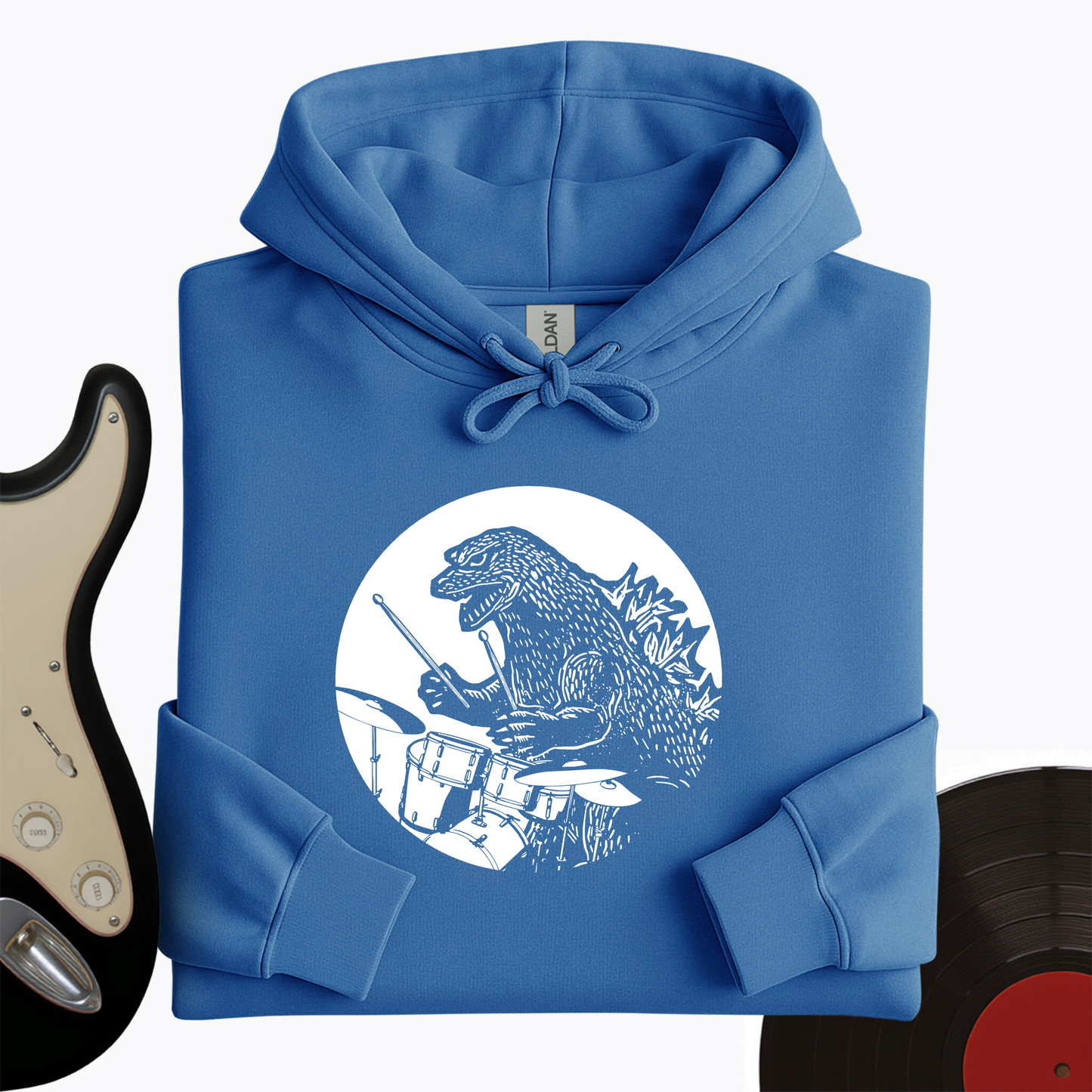 Dino Playing Drums Hoodie