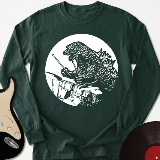 Dino Playing Drums Long Sleeve