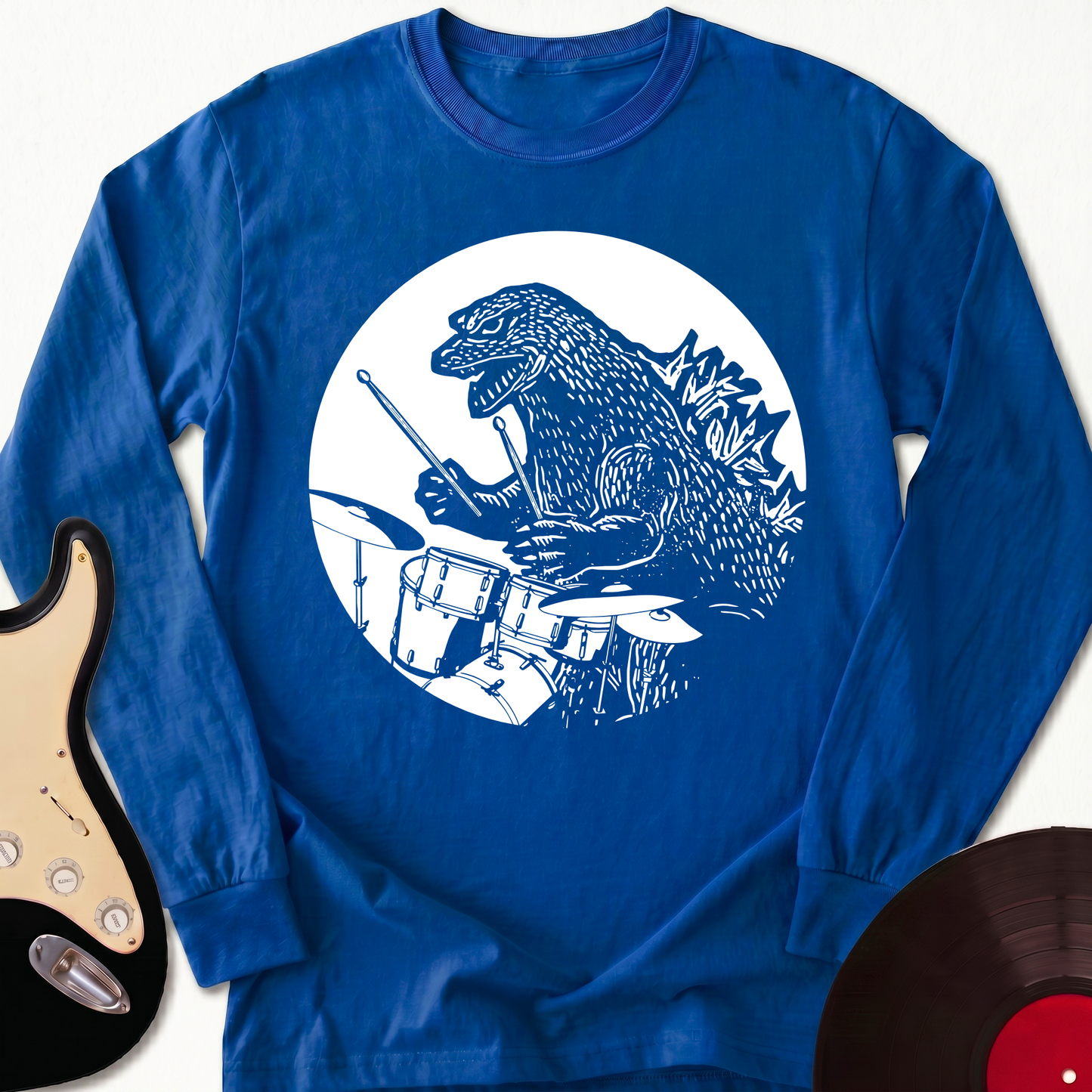 Dino Playing Drums Long Sleeve