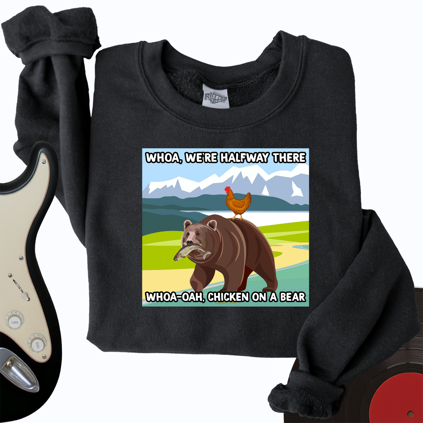 Chicken On A Bear Crewneck