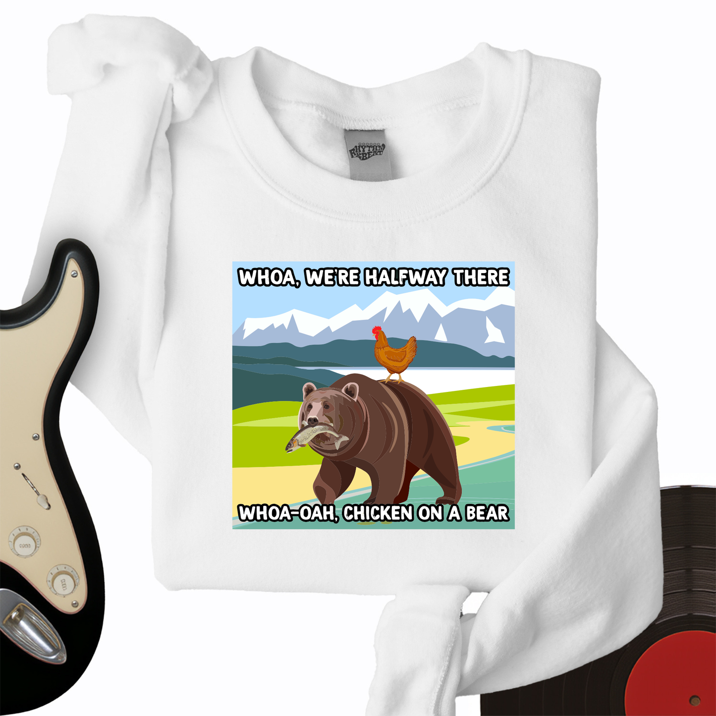 Chicken On A Bear Crewneck