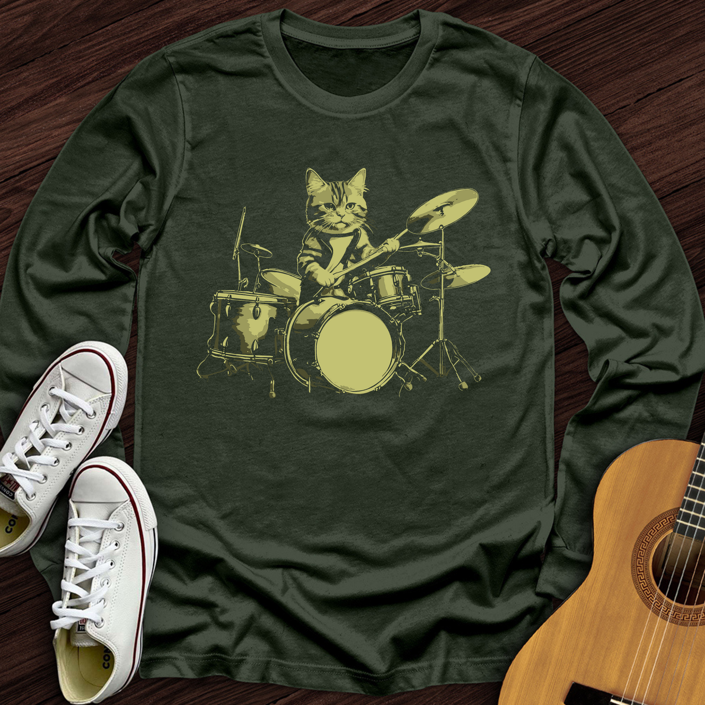 Cat Drums Long Sleeve