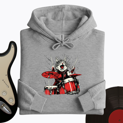Cat Playing Drums Hoodie