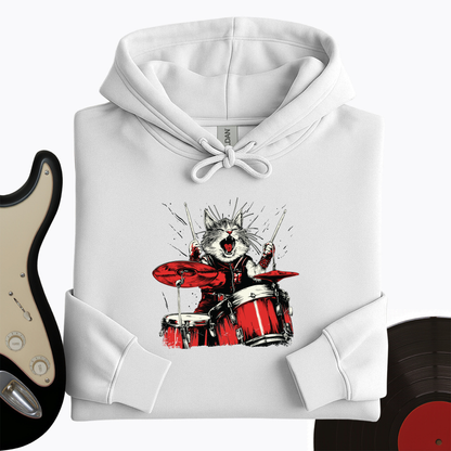 Cat Playing Drums Hoodie
