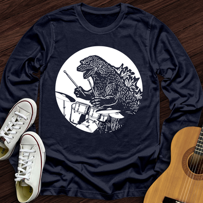 Dino Playing Drums Long Sleeve