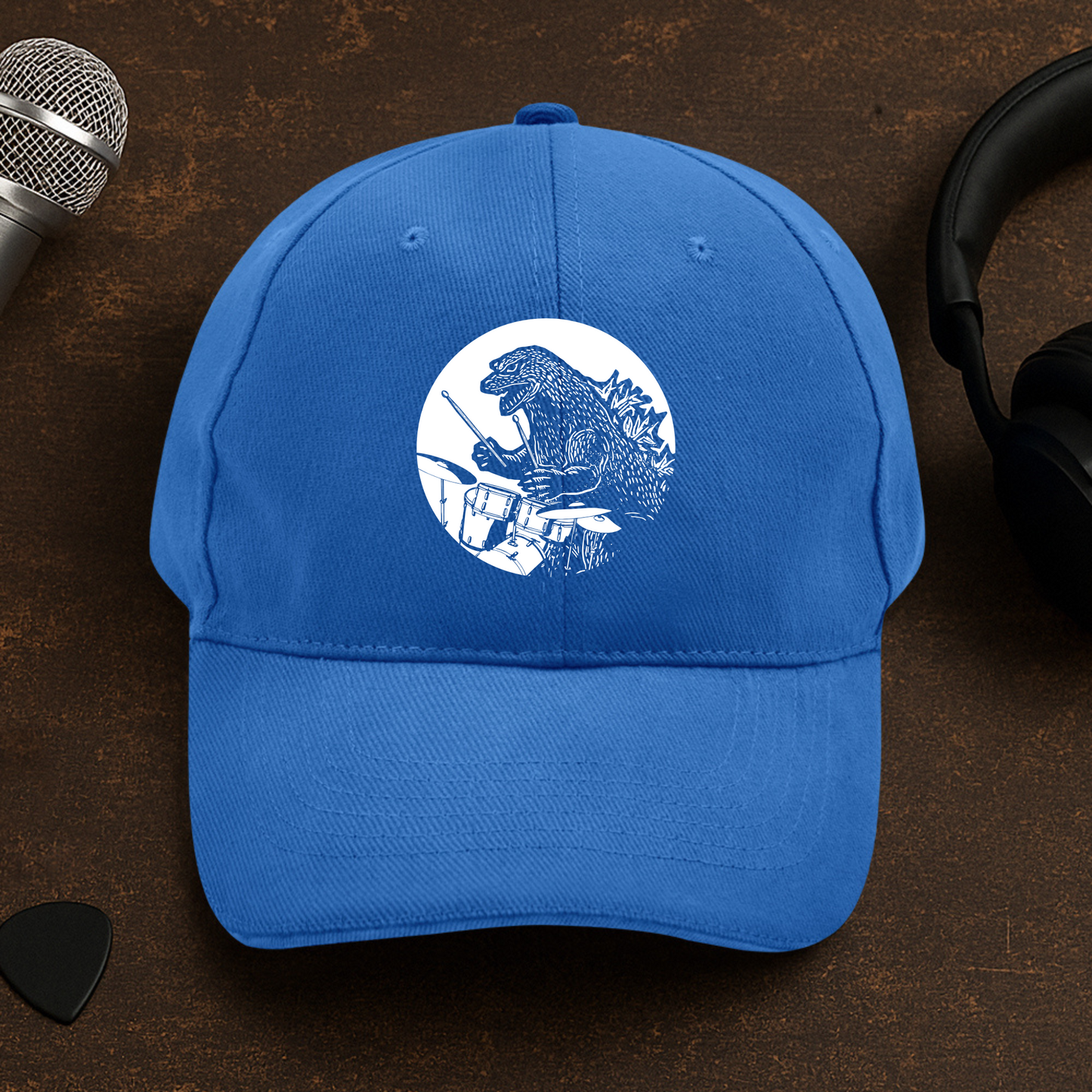 Dino Playing Drums Cap