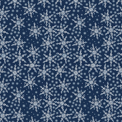 Treble Clef Snowflakes Wrapping Paper pattern close-up