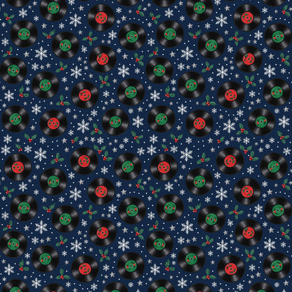 Vinyl Snowfall Christmas Wrapping Paper pattern close-up