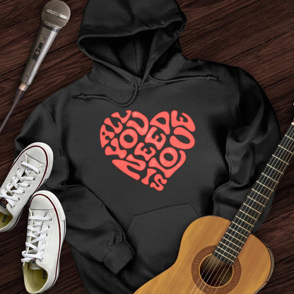 Printify Hoodie Black / S All You Need Is Love Hoodie