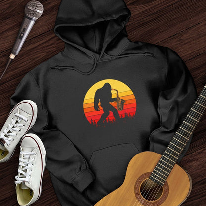 Printify Hoodie Black / S BigFoot Playing Sax Hoodie
