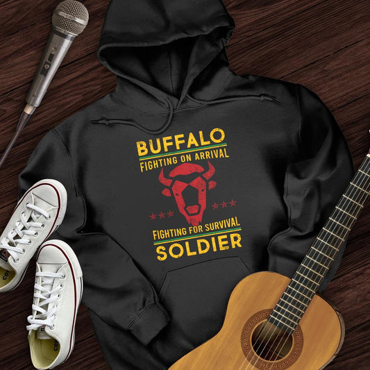 Printify Hoodie Black / S Buffalo Fighting Soldier Hoodie