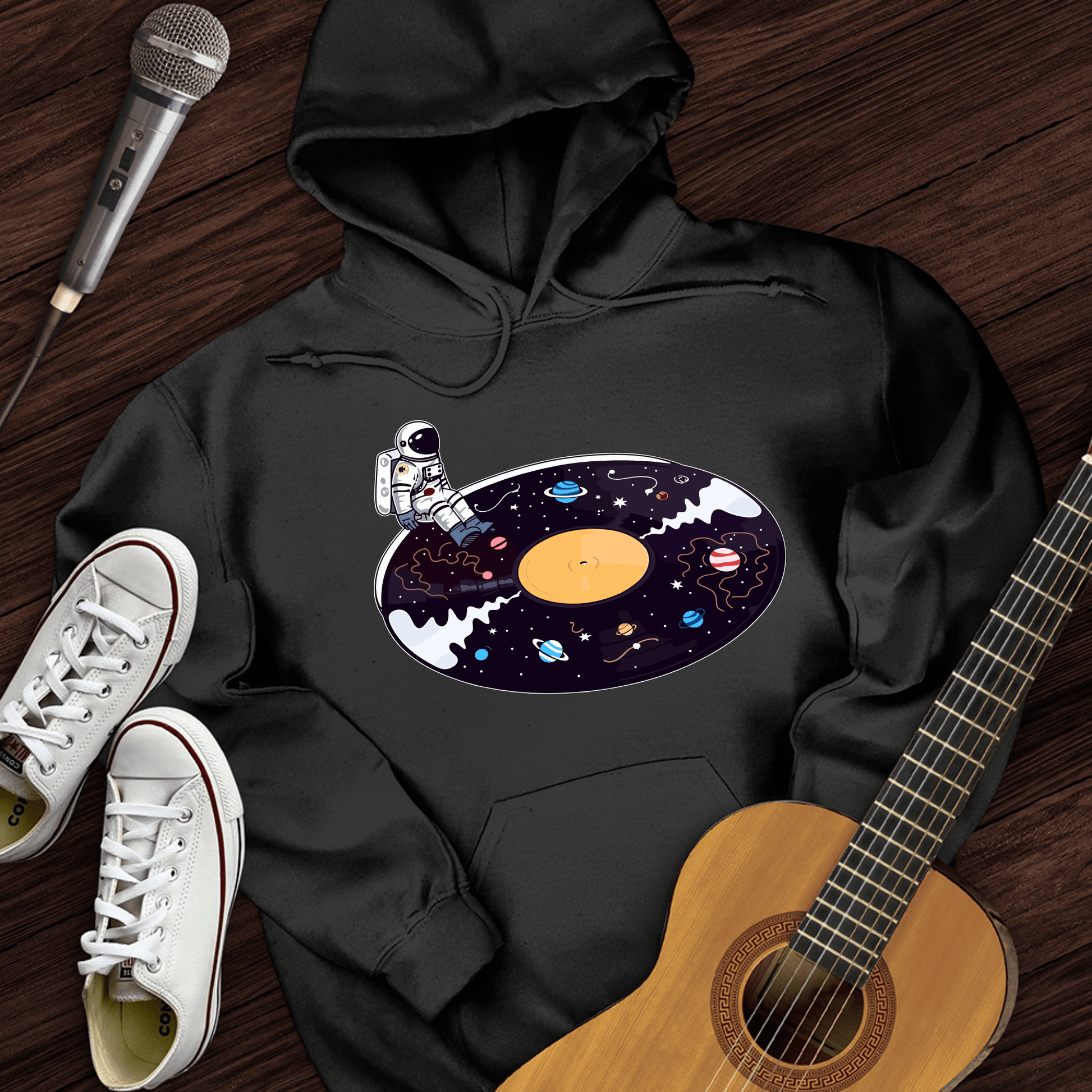 Printify Hoodie Black / S Cosmic Vinyl Hoodie