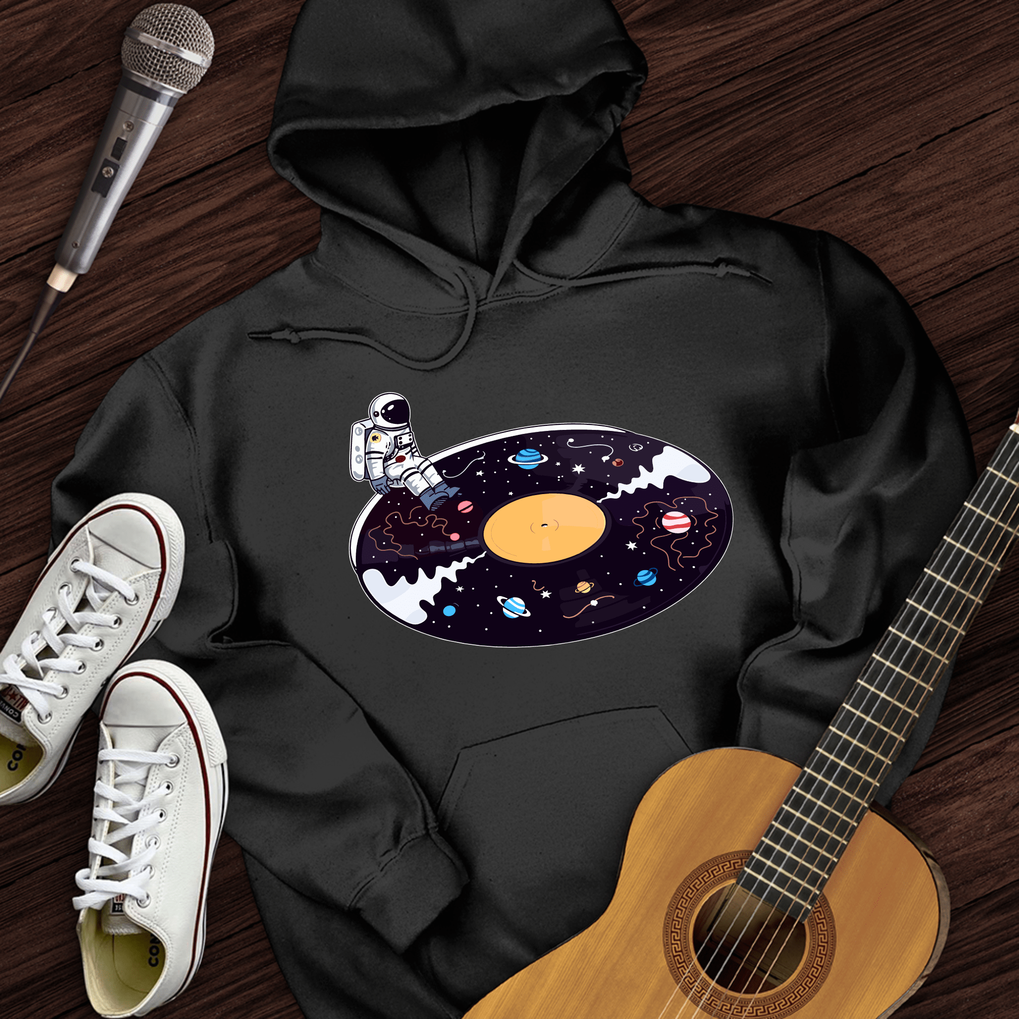 Printify Hoodie Black / S Cosmic Vinyl Hoodie