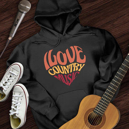 Printify Hoodie Black / S Country Music Love Hoodie