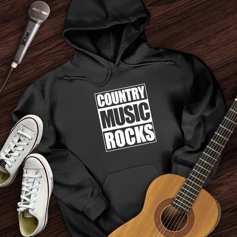 Printify Hoodie Black / S Country Music Rocks Hoodie