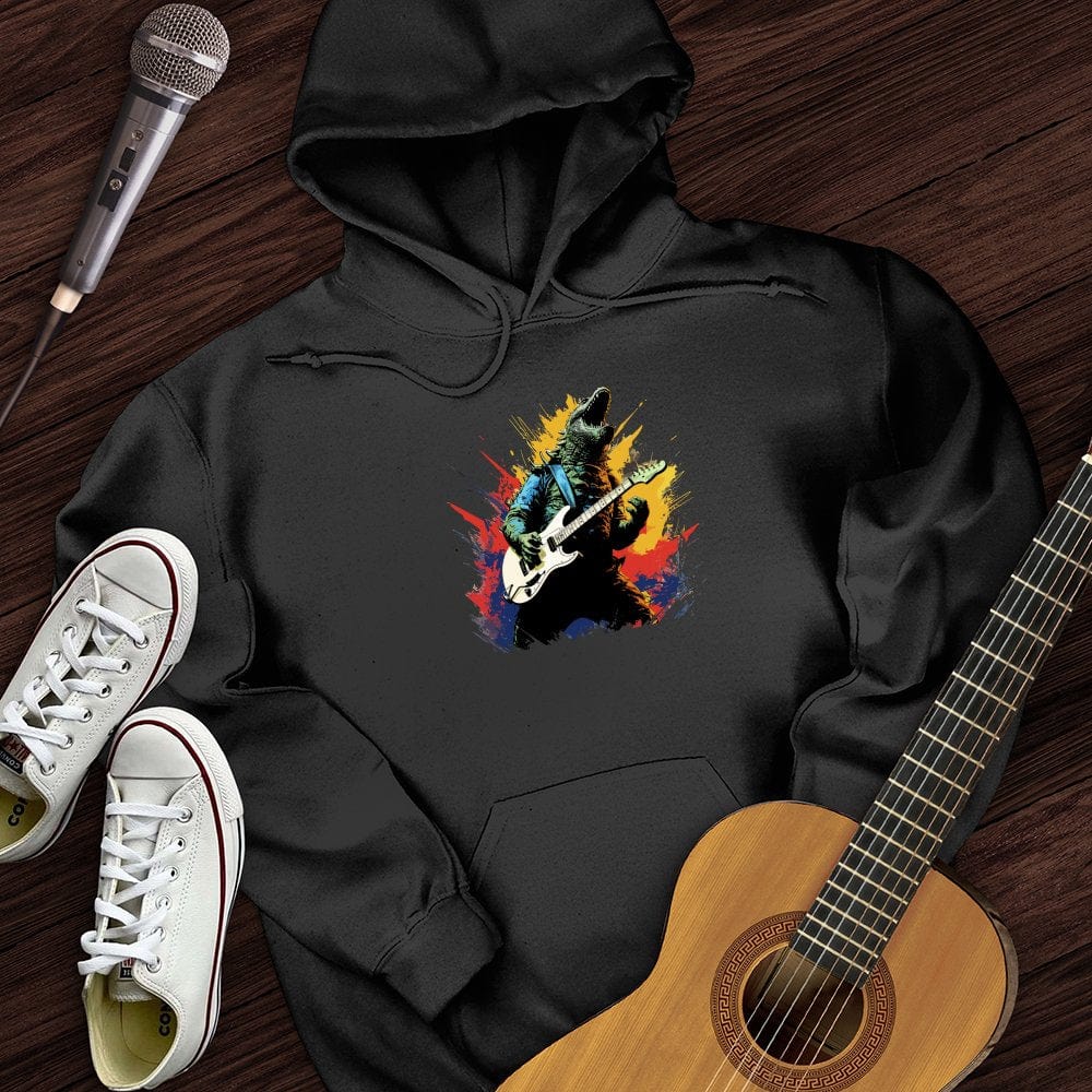 Printify Hoodie Black / S Dino Rocker Hoodie